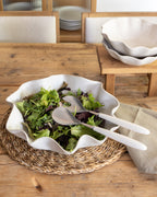 Salatbesteck Porzellangriff in weiß