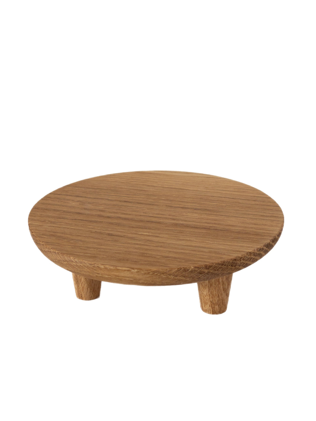Rundes kleines Holztablett mit Füßen Eiche geölt „Liva“