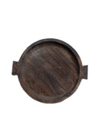 Holztablett rund 40 cm dunkelbraun