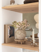 Großes Holztablett mit Füßen Eiche naturbelassen „Liva“