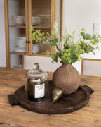 Holztablett rund 40 cm dunkelbraun