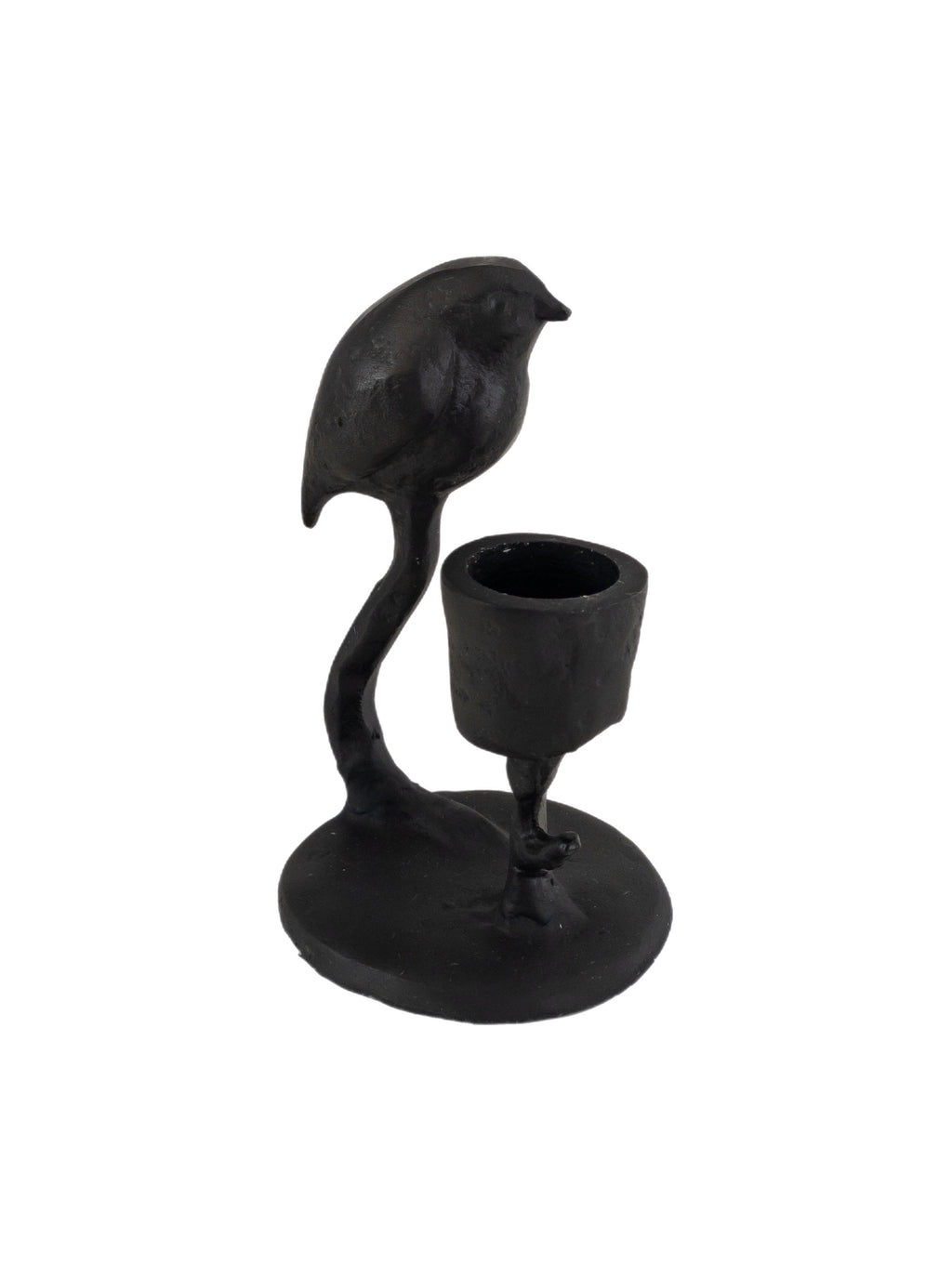 Kerzenständer schwarz Metall mit Vogel „Teal“