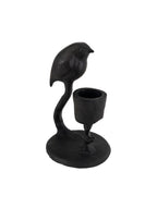 Kerzenständer schwarz Metall mit Vogel „Teal“