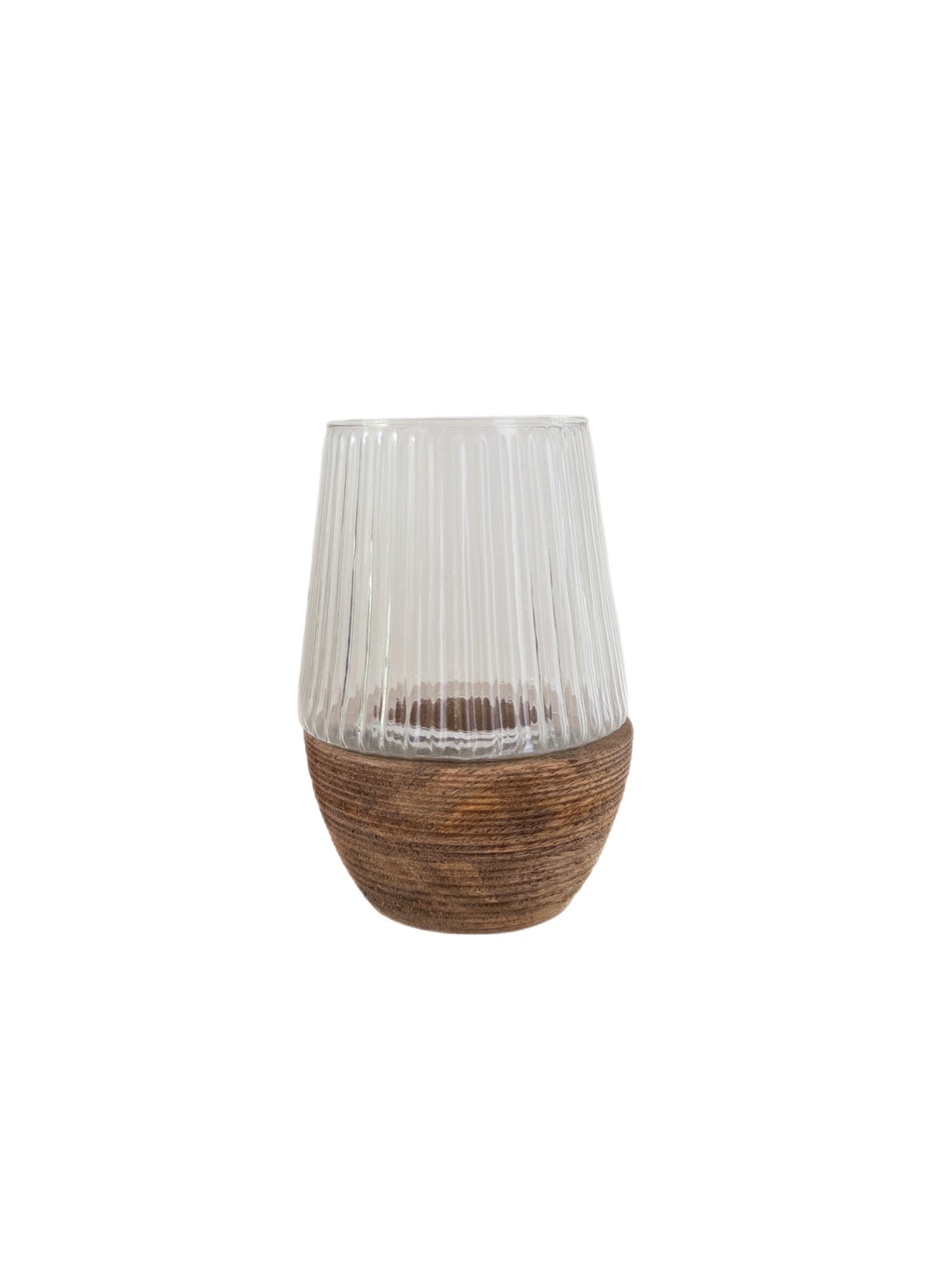 Kleines Windlicht Holz mit Glaseinsatz