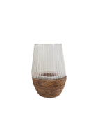 Kleines Windlicht Holz mit Glaseinsatz