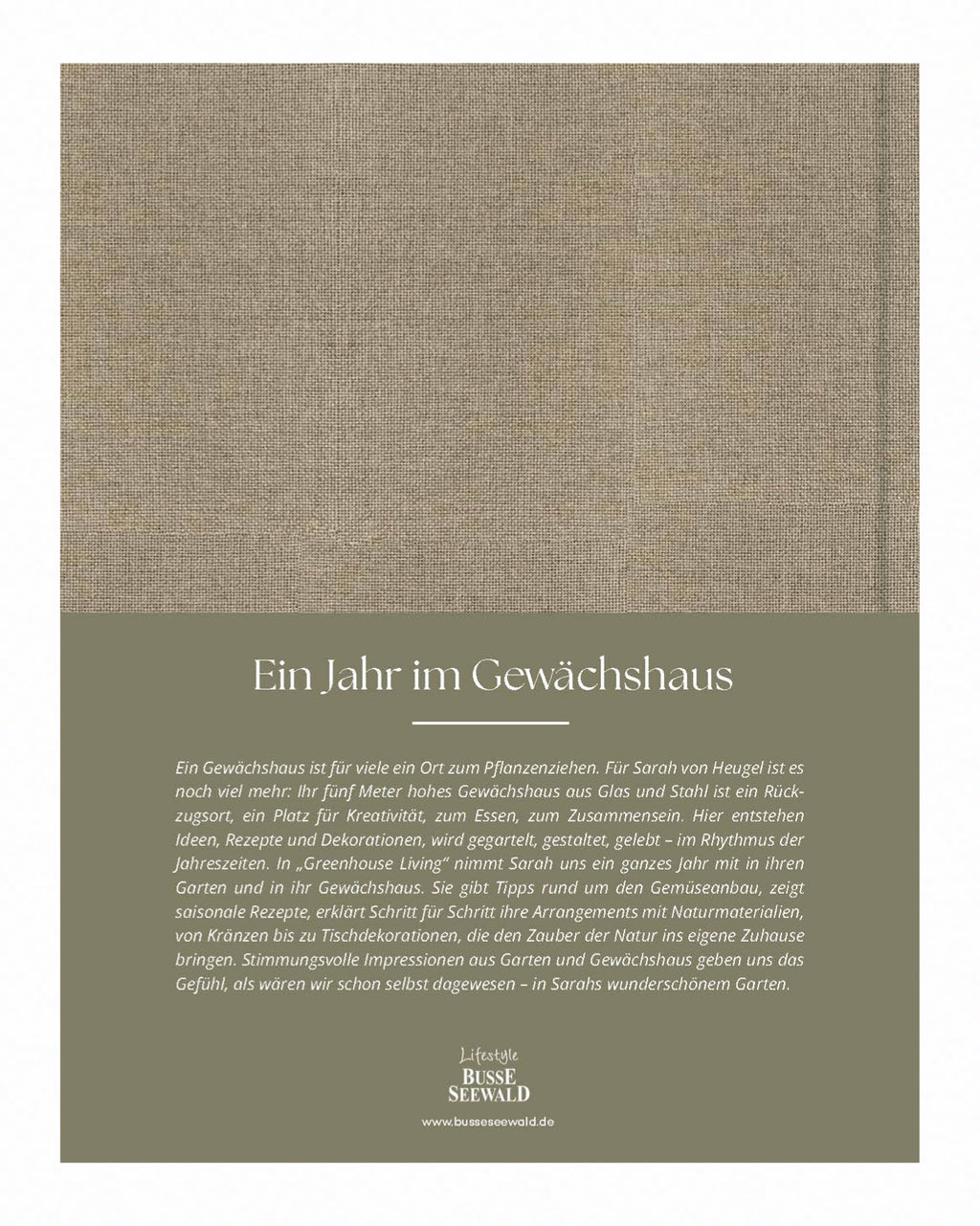 Greenhouse Living Coffee Table Book mit Leineneinband