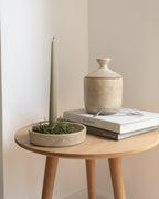 Kleines rundes Tablett Beige in Steinoptik