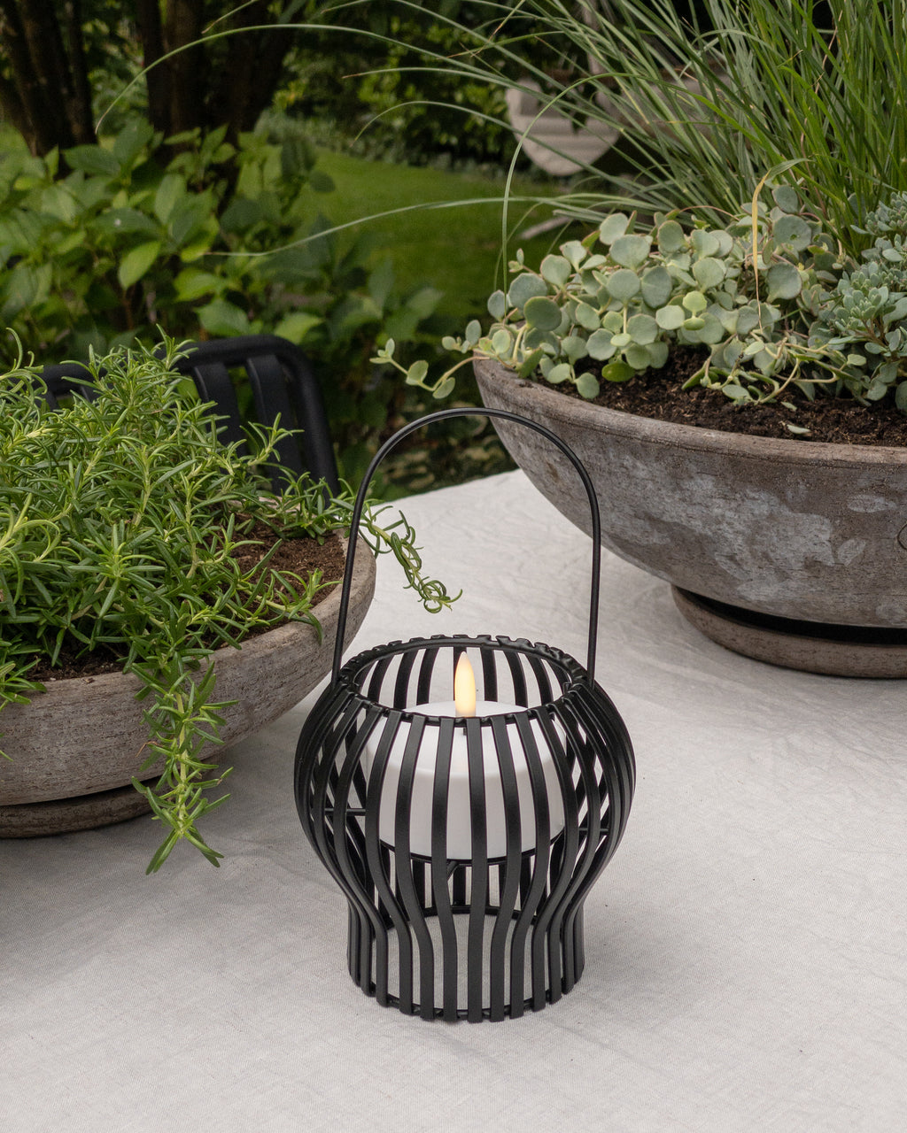 Kleine 2-in-1 Outdoor Laterne, schwarz