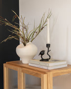 Kerzenständer schwarz Metall mit Vogel „Birdy“