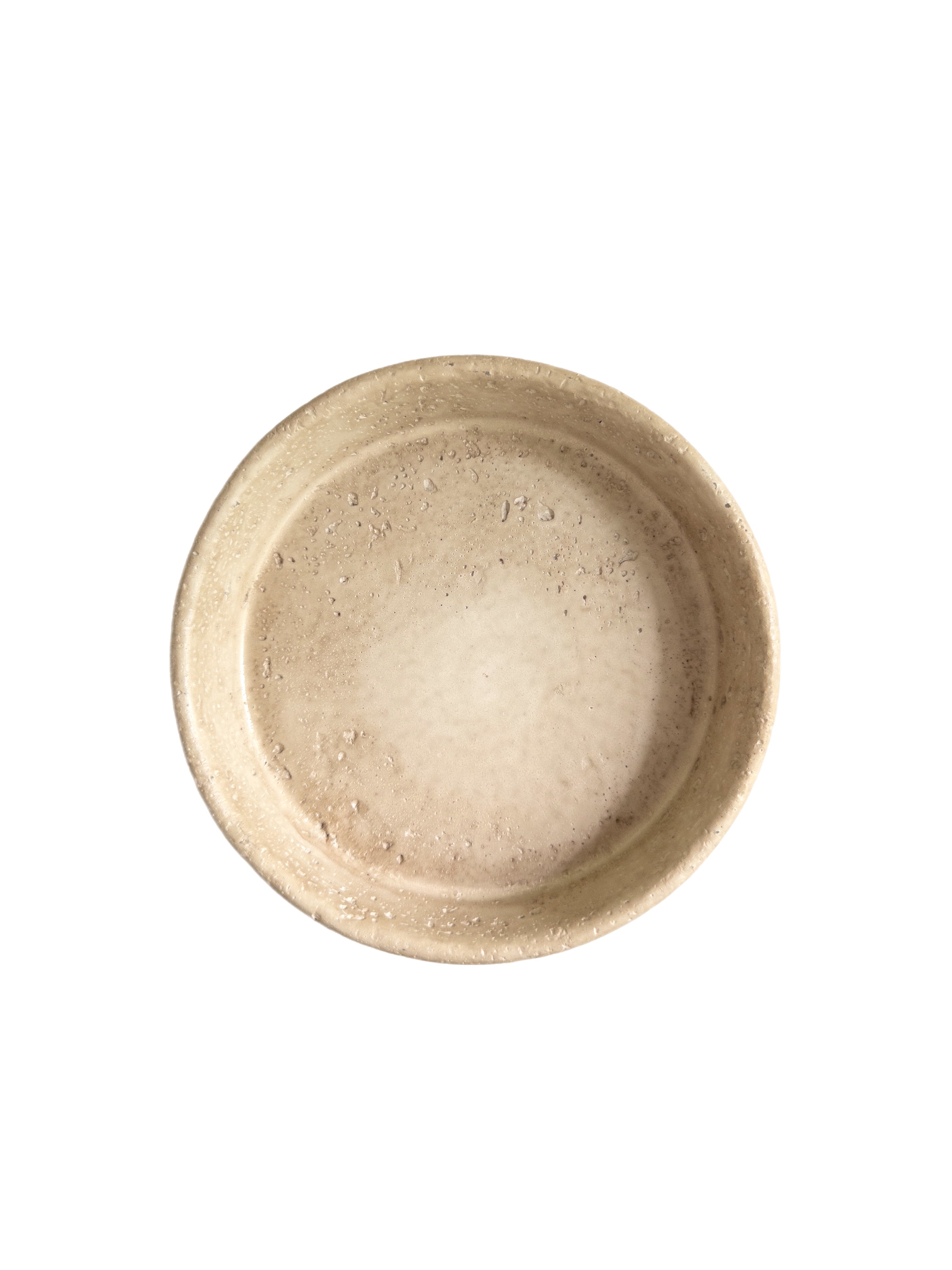 Kleines rundes Tablett Beige in Steinoptik