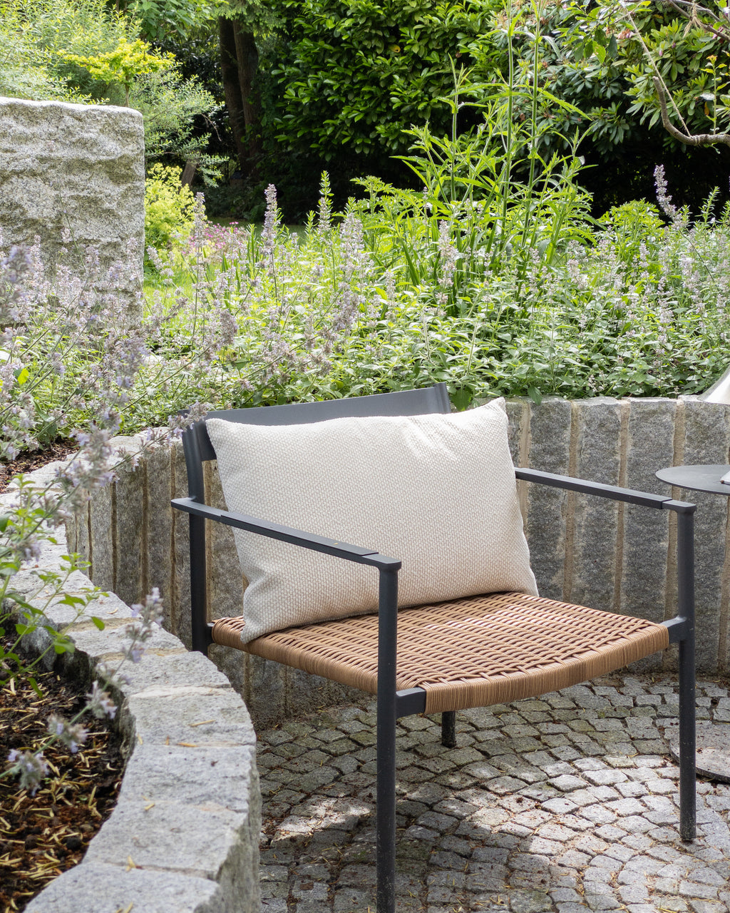 Outdoorkissen mit Füllung 40 x 60 cm in Naturweiß