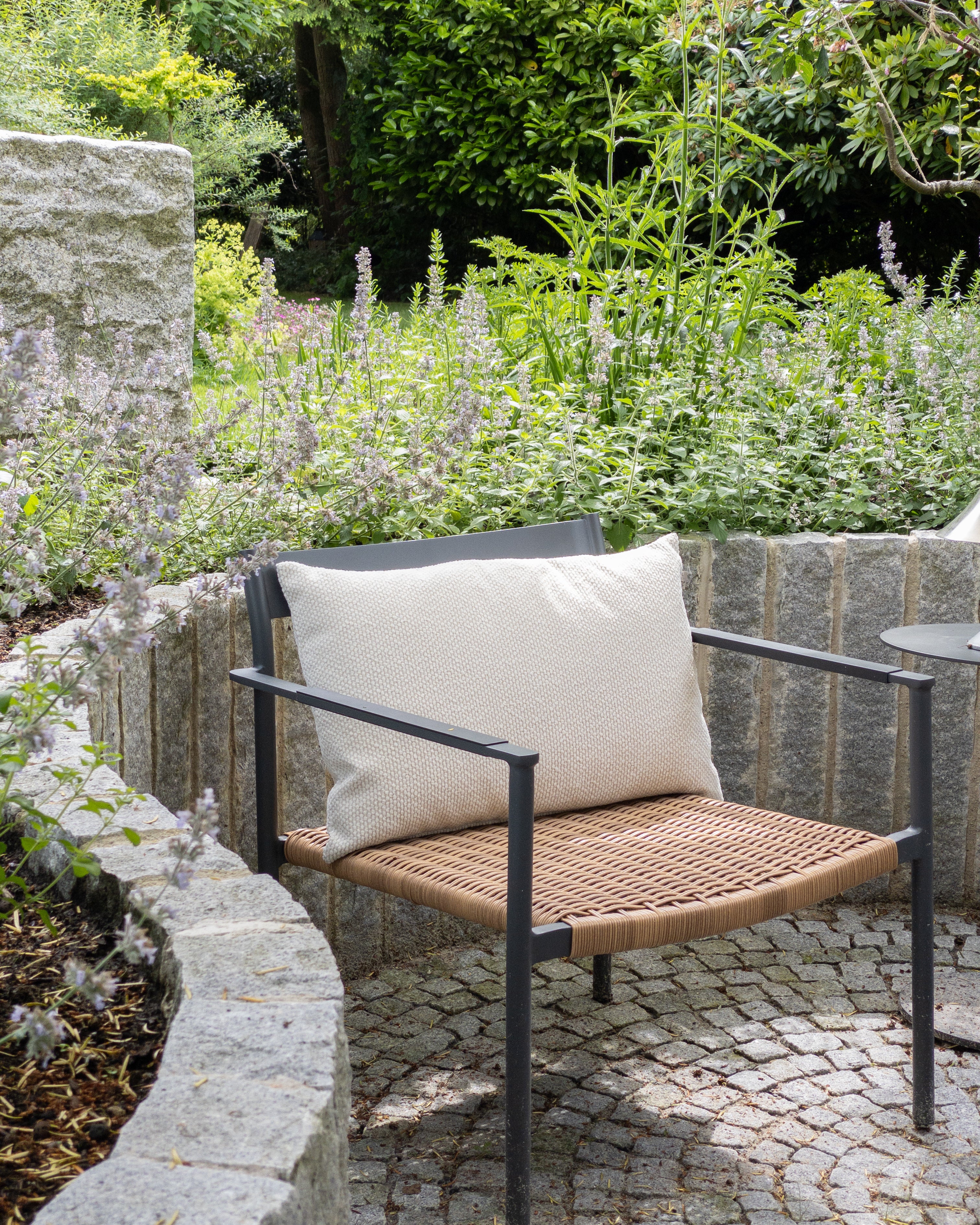 Outdoorkissen mit Füllung 40 x 60 cm in Naturweiß