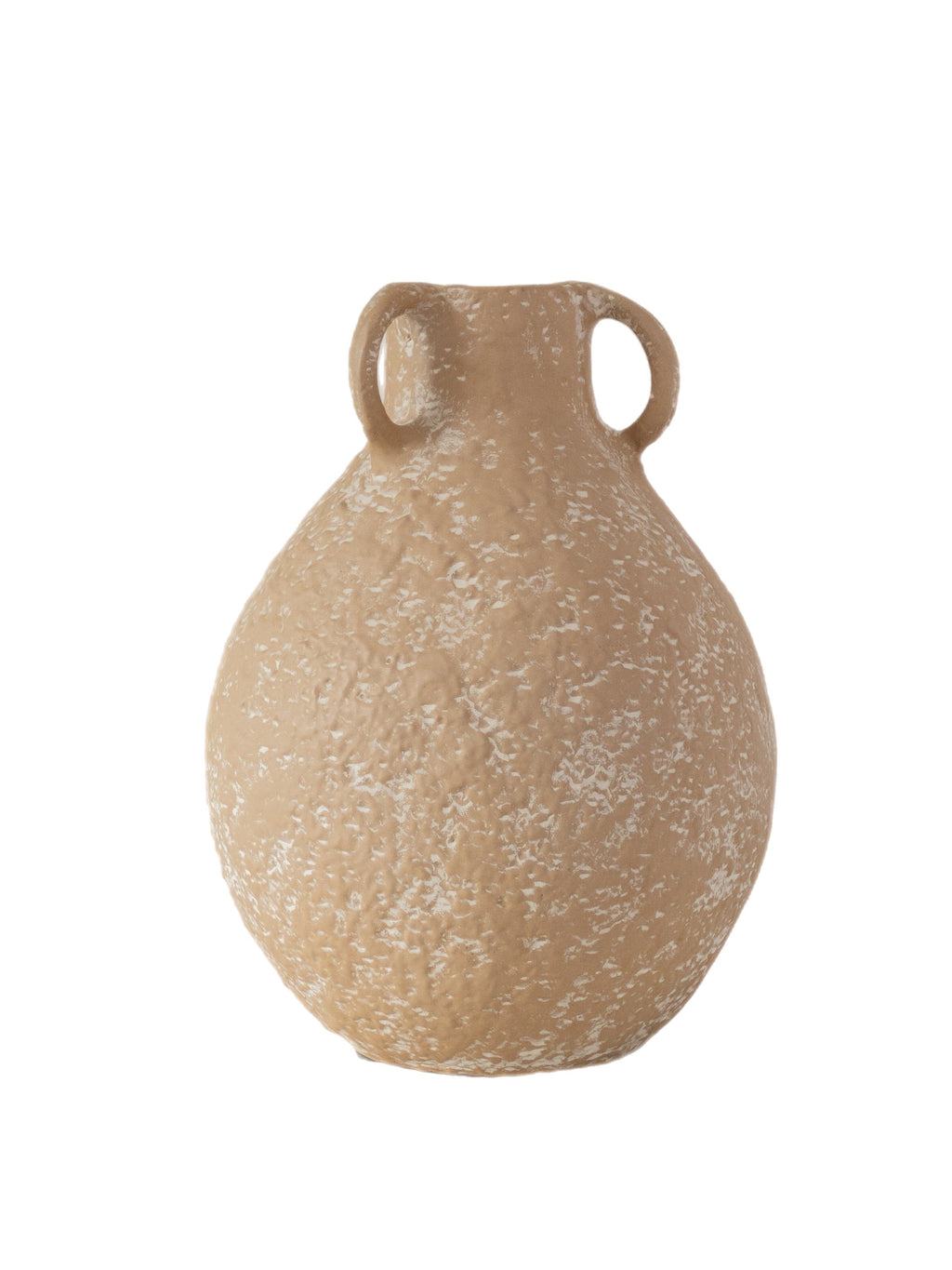 Amphore Vase in Beige aus Metall „Mira“