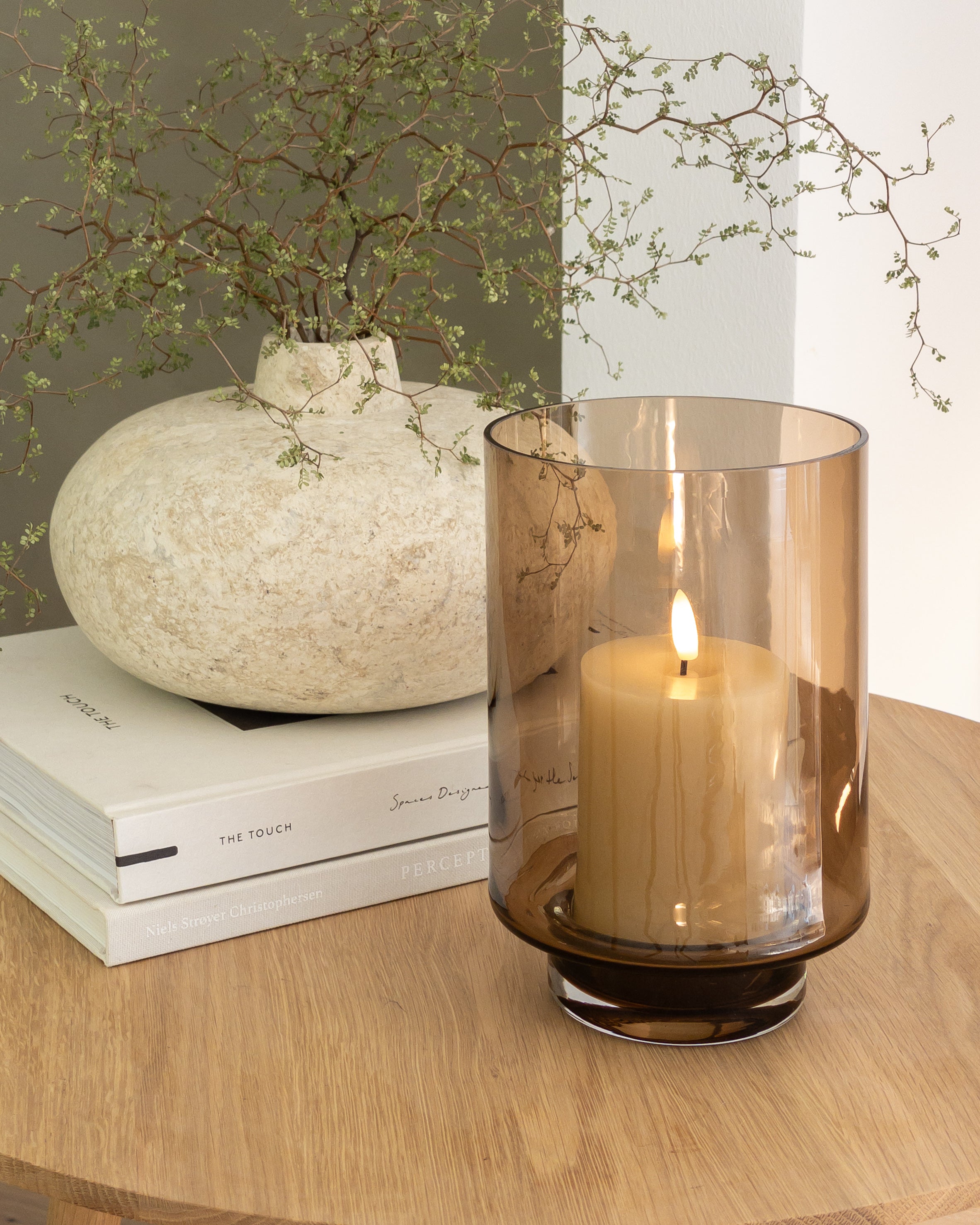 Kleines Windlicht Braun aus Glas