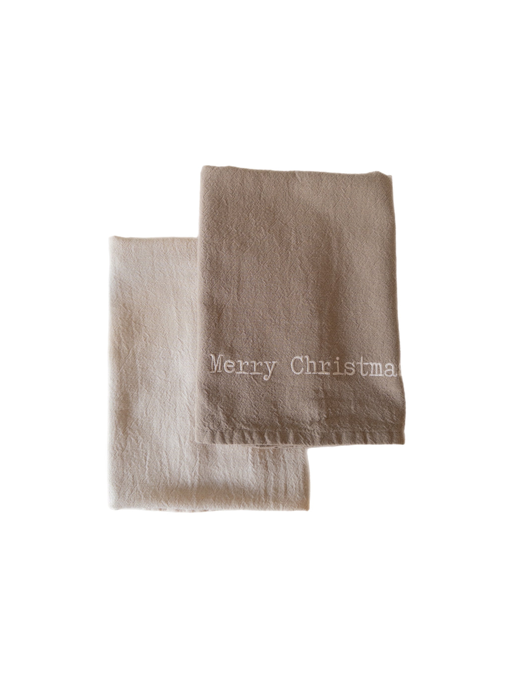 Geschirrtuch Weihnachten 2er Set „Merry Christmas“, Taupe