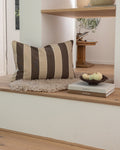 Tine K Home Kissen Mocca breit gestreift 40 × 60 cm