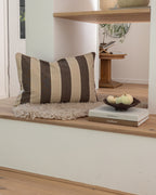 Tine K Home Kissen Mocca breit gestreift 40 × 60 cm