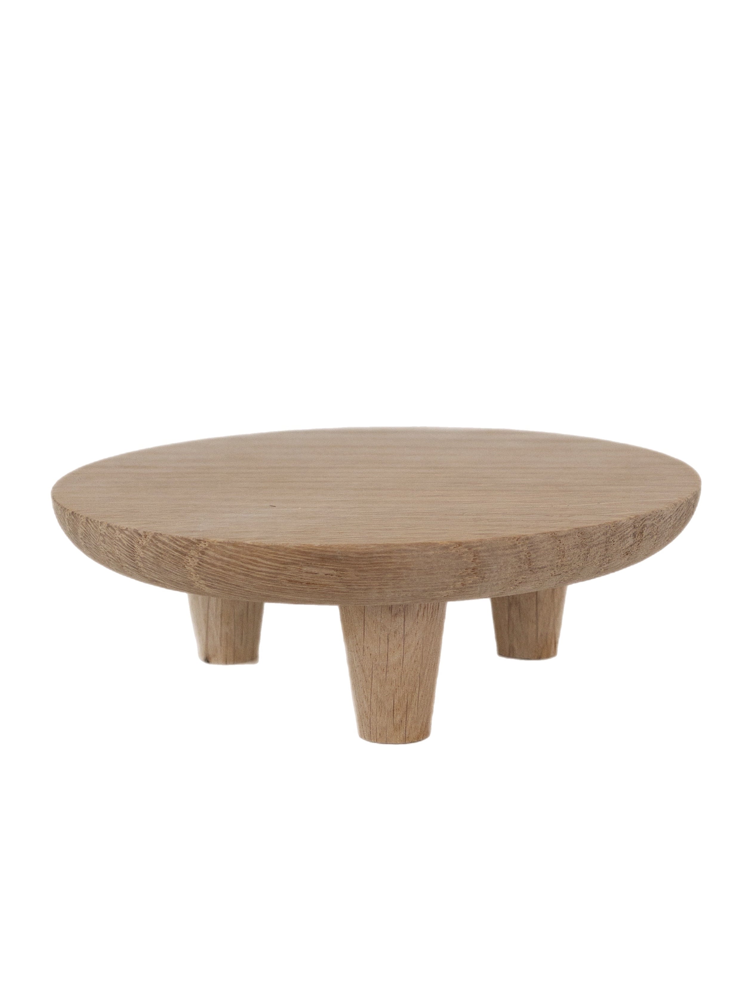 Rundes kleines Holztablett mit Füßen Eiche naturbelassen „Liva“