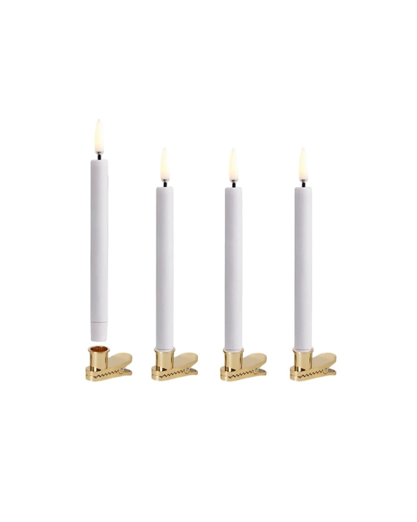 UYUNI LED Baumkerzen mit Clip – 4er Set, Weiß