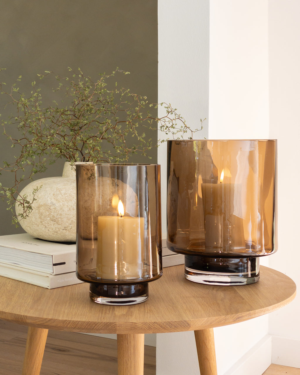 Kleines Windlicht Braun aus Glas