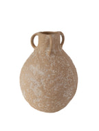 Amphore Vase in Beige aus Metall „Mira“