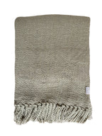 Decke aus Baumwolle „Indy“ Beige Salbeigrün