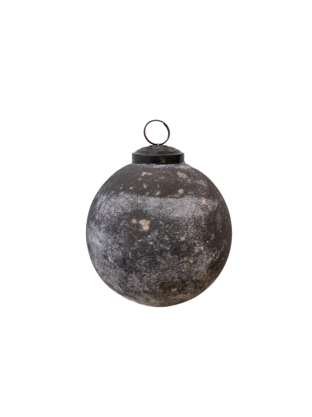 Große Weihnachtskugel aus Glas in Antik-Optik – Braun, Ø 10 cm