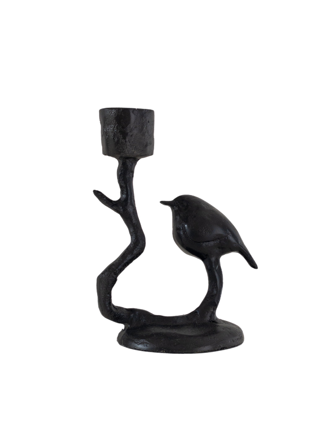 Kerzenständer schwarz Metall mit Vogel „Birdy“