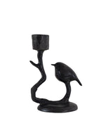 Kerzenständer schwarz Metall mit Vogel „Birdy“