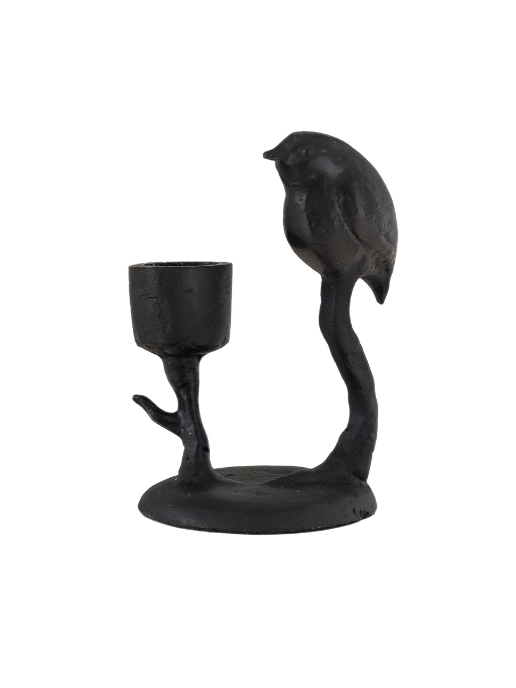 Kerzenständer schwarz Metall mit Vogel „Teal“