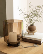 Windlicht braun aus Glas