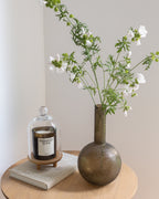 Vase Glas grün mit strukturierter Oberfläche