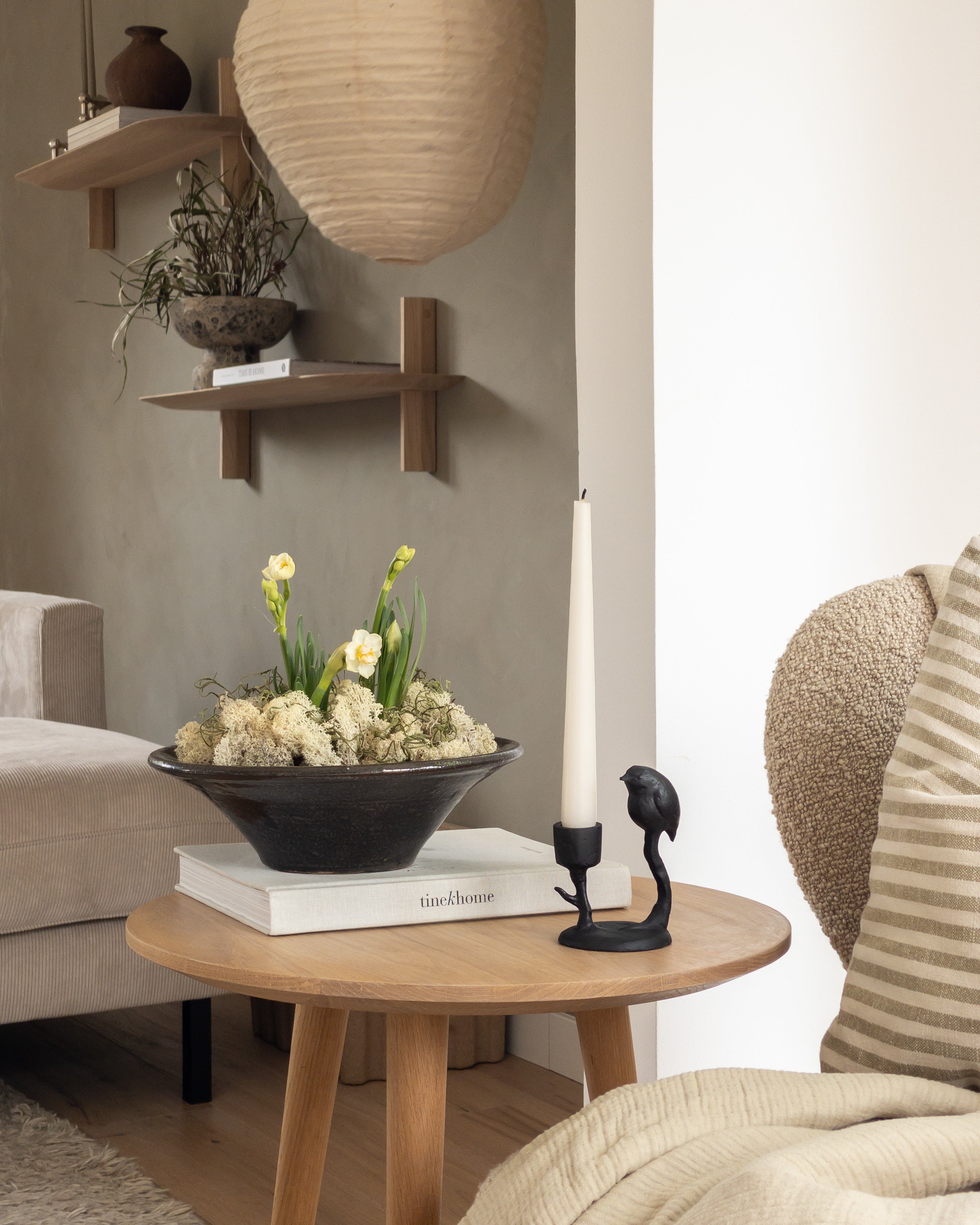 Kerzenständer schwarz Metall mit Vogel „Teal“