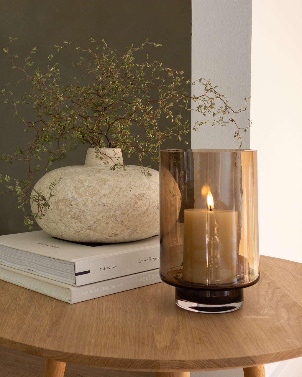 Kleines Windlicht Braun aus Glas