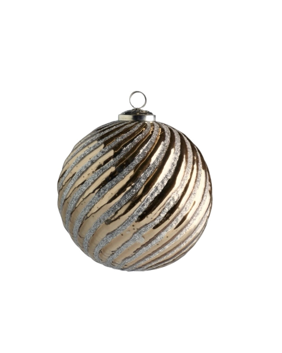 Große Weihnachtskugel aus Glas von Tine K Home – Caramel, Ø 15 cm