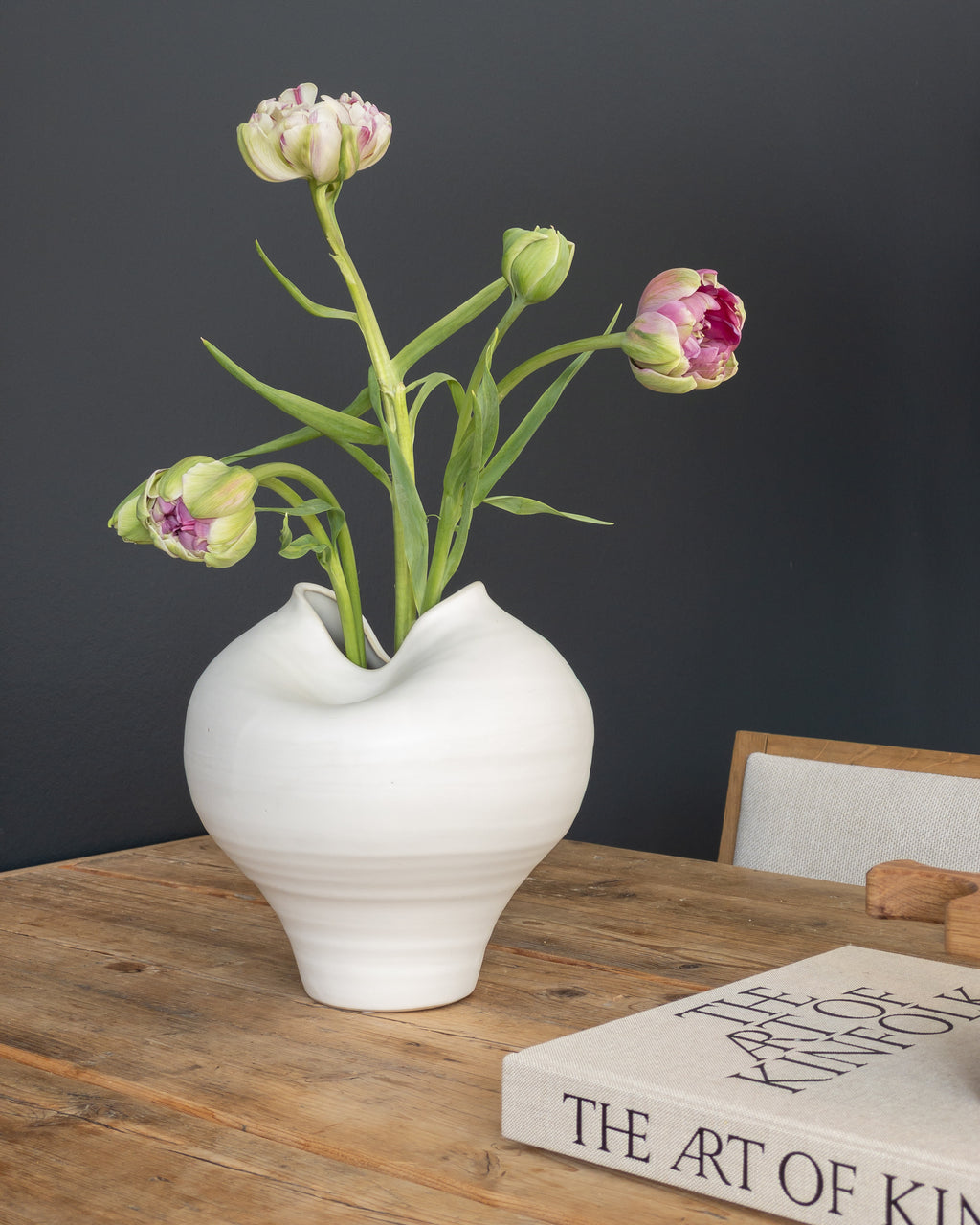 Kleine weiße Vase „Suna“