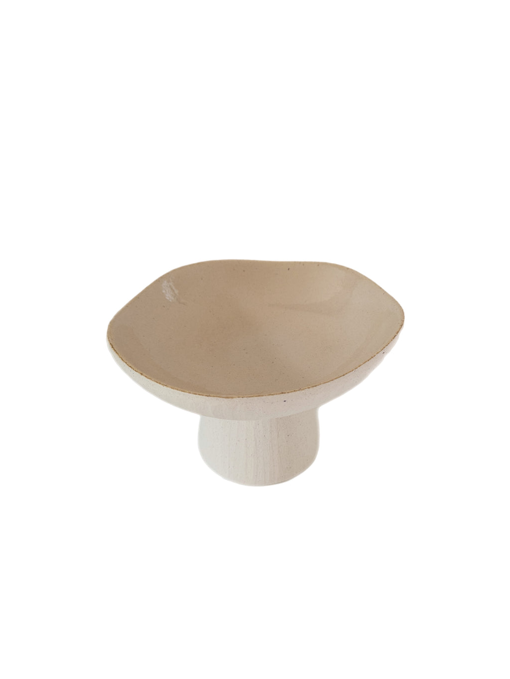 Schale mit Fuß Beige
