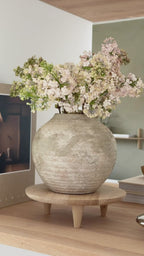 Großes Holztablett mit Füßen Eiche naturbelassen „Liva“