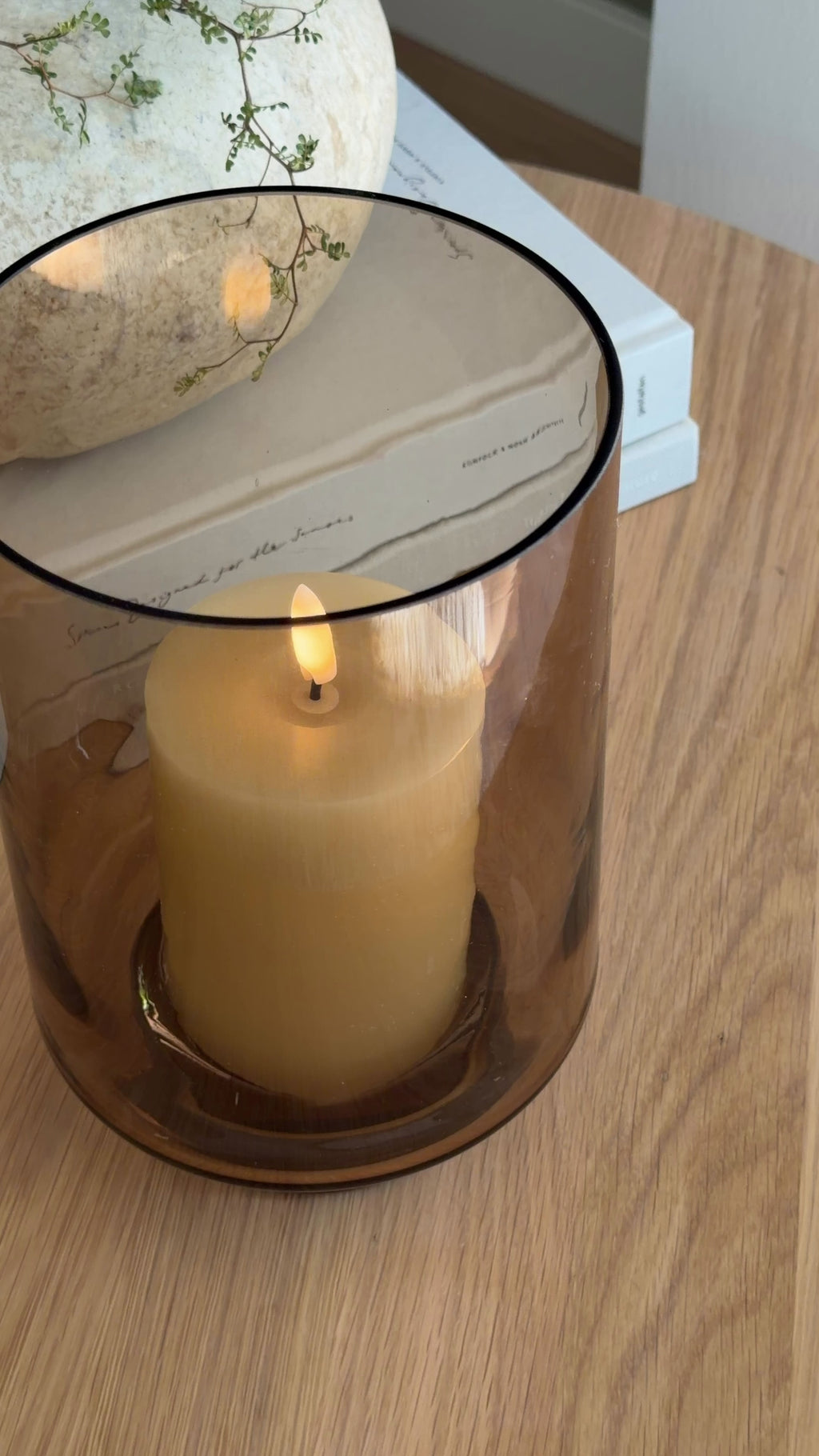 Kleines Windlicht Braun aus Glas