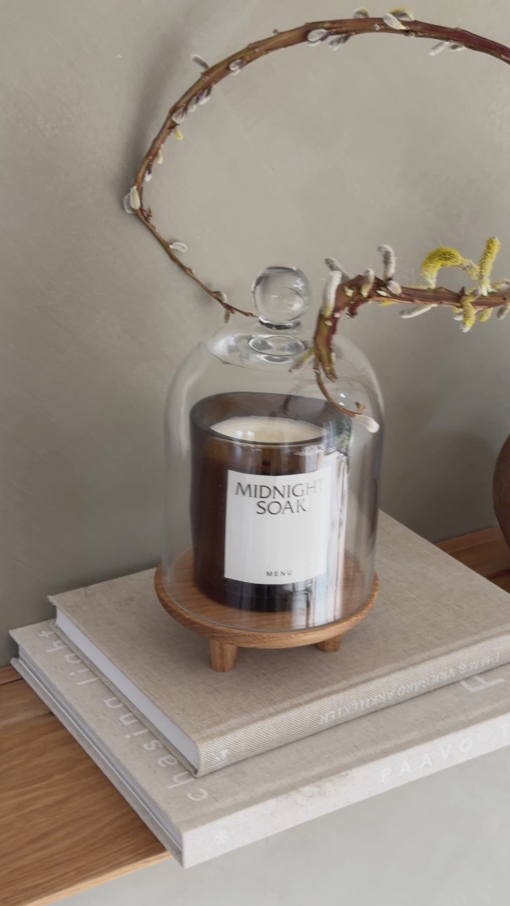 Rundes kleines Holztablett mit Füßen Eiche geölt „Liva“