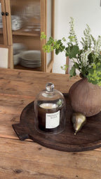 Holztablett rund 40 cm dunkelbraun
