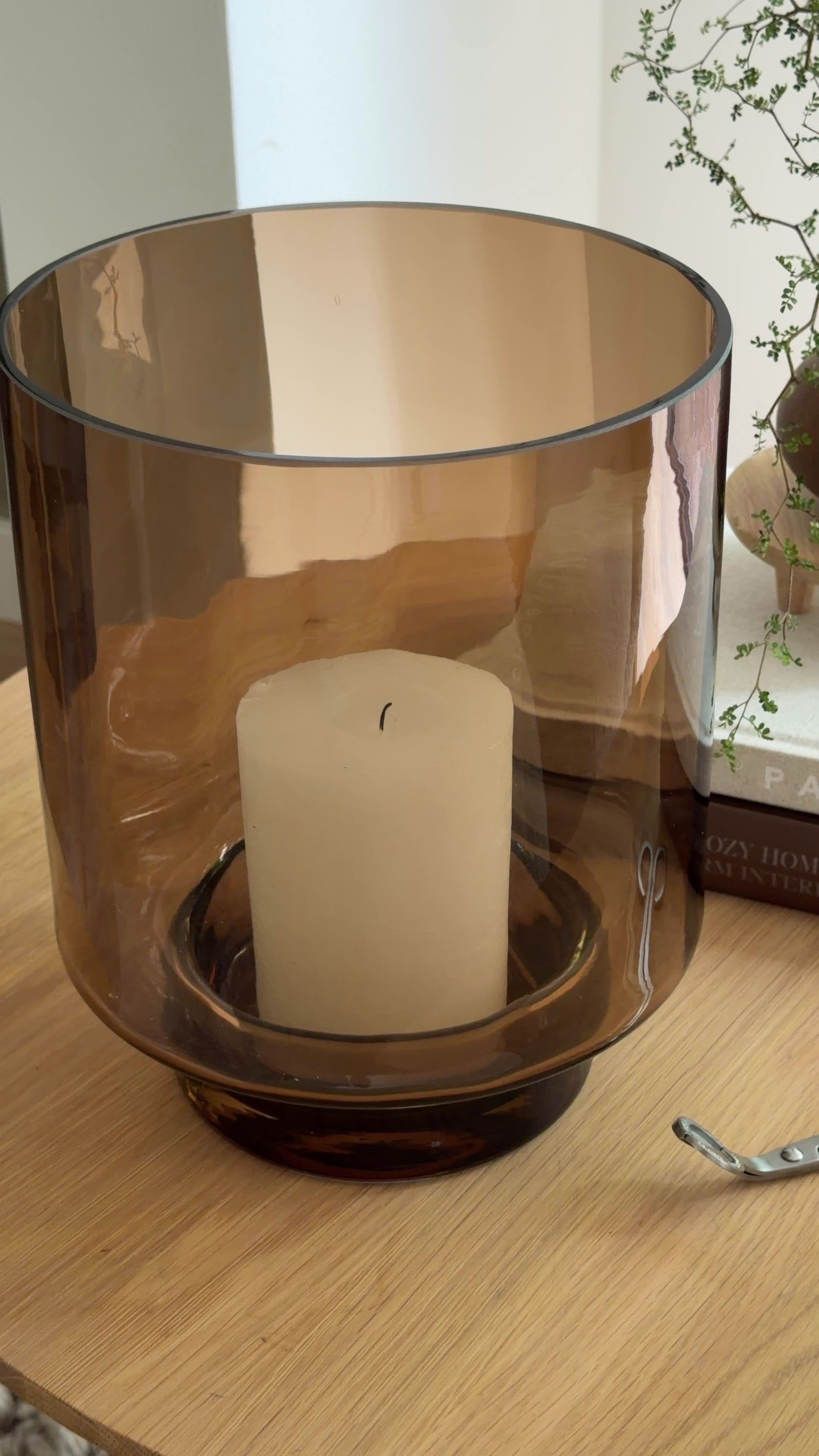 Windlicht braun aus Glas