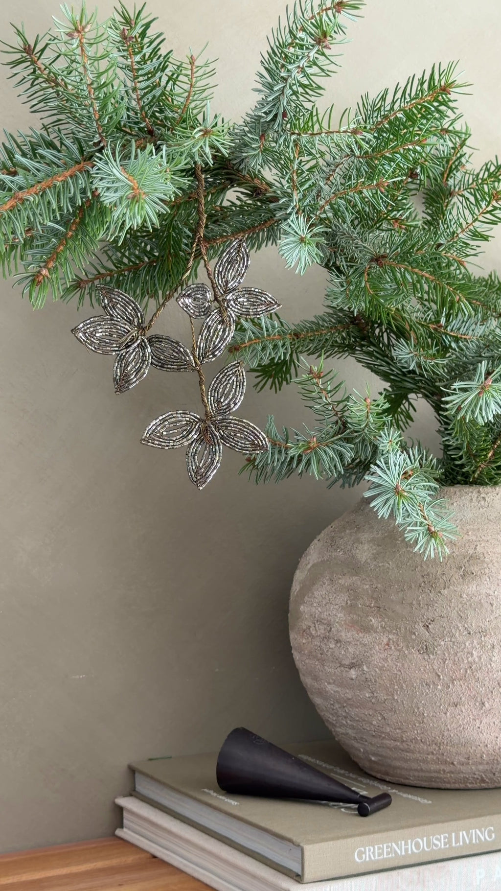 Perlenzweig Weihnachtsanhänger 20 cm