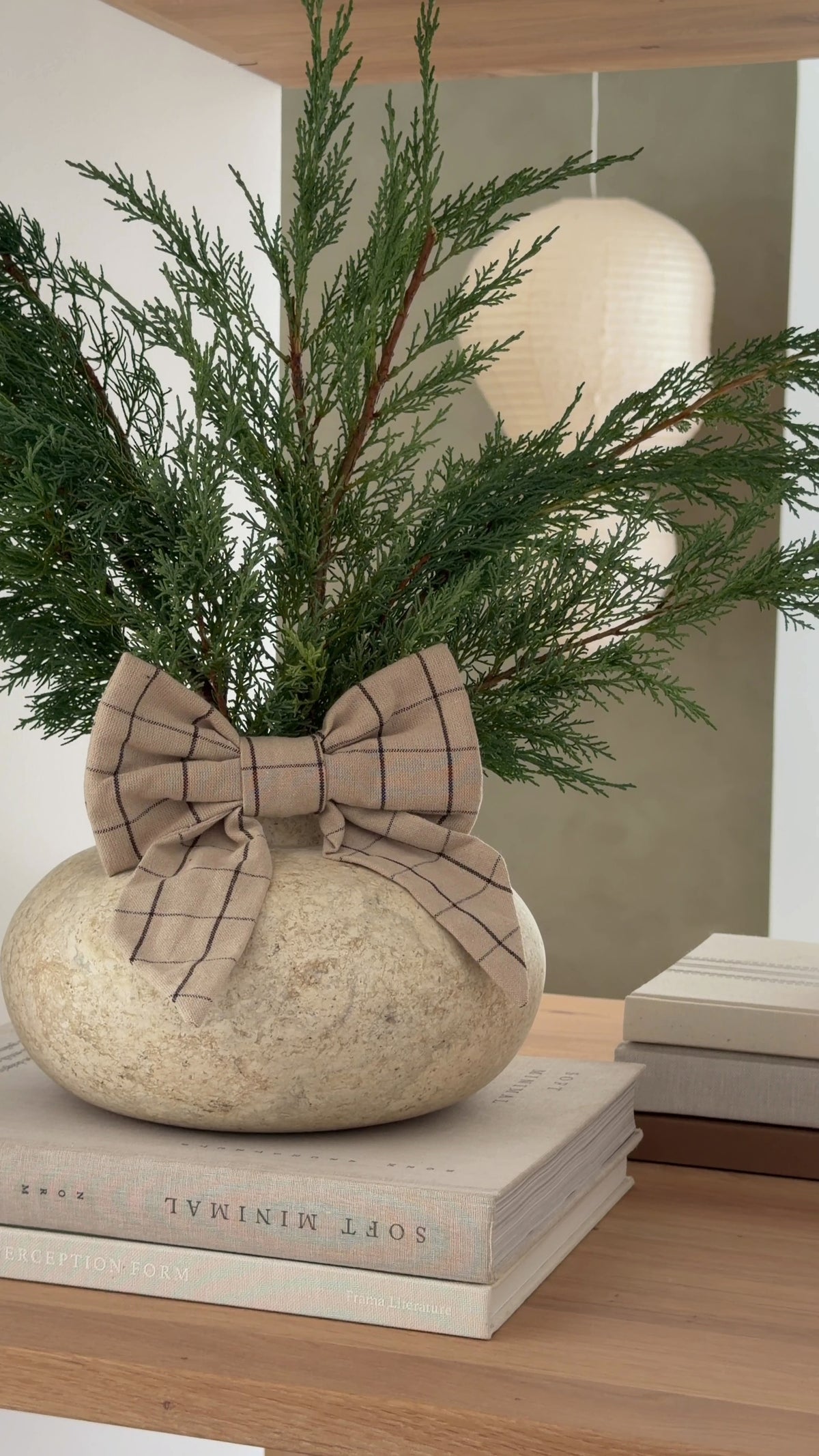 Tine K Home Stoffschleife für Weihnachten kariert 17 × 10 cm