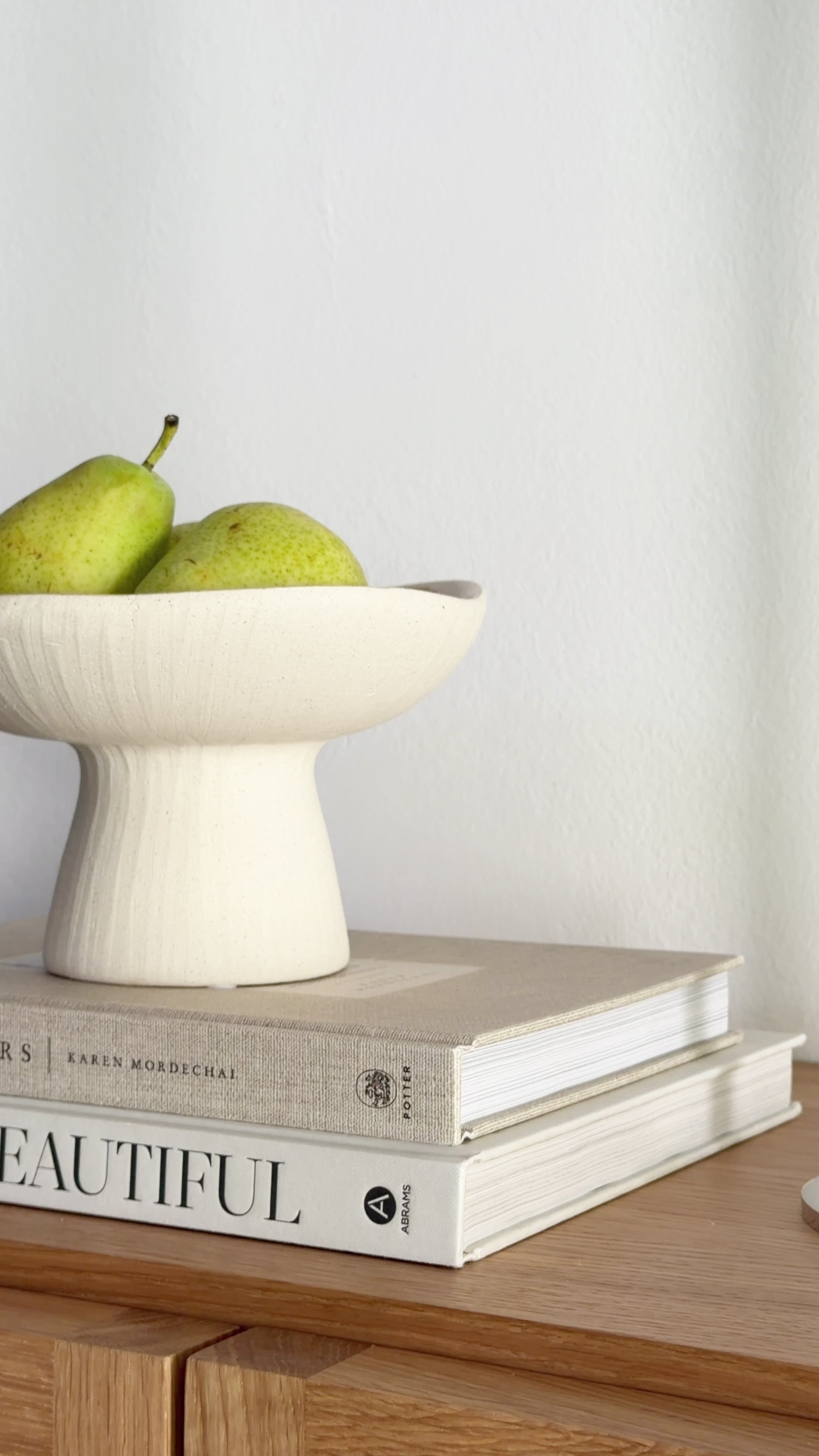Schale mit Fuß Beige