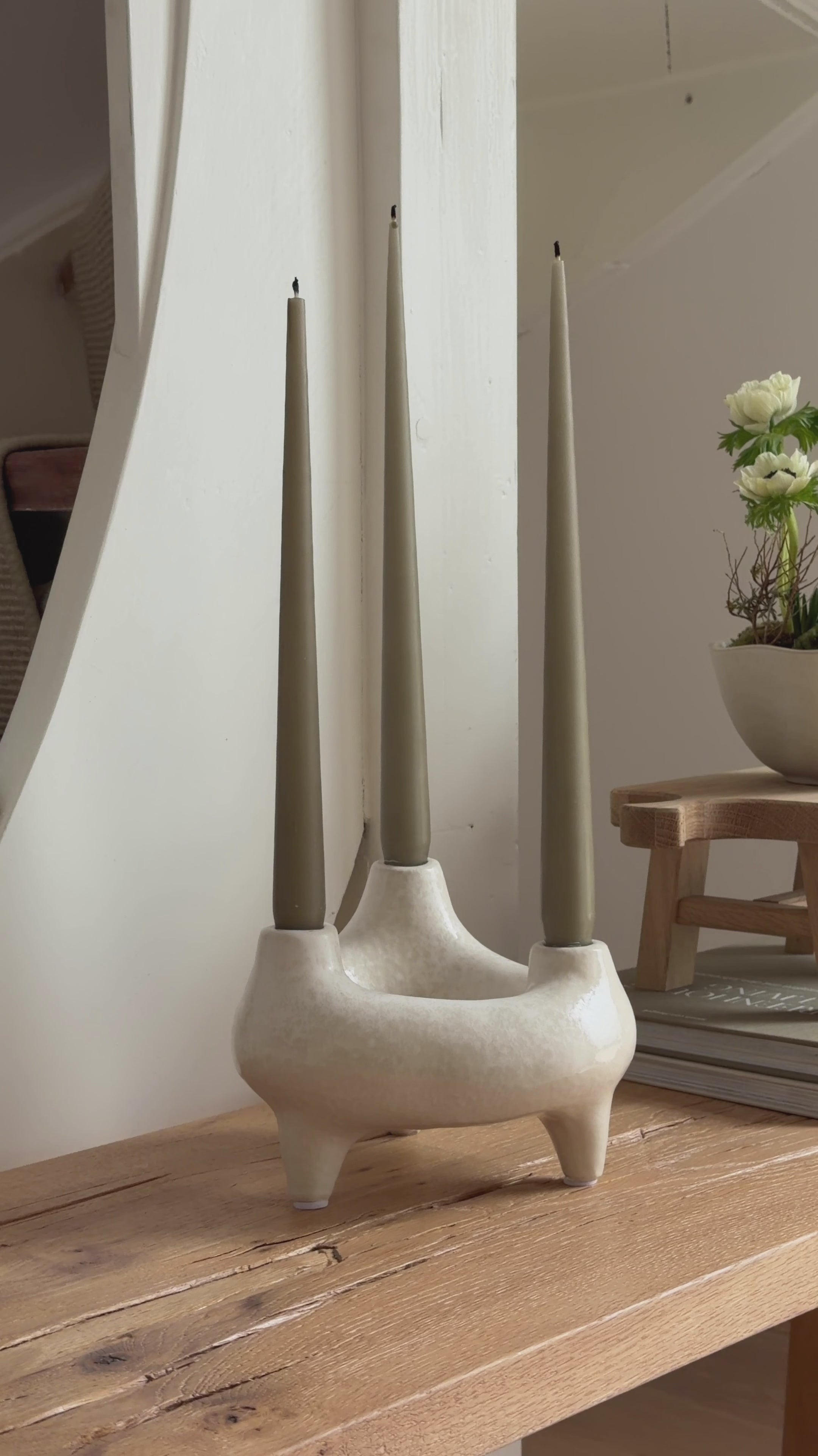 Kerzenständer Keramik weiß „Colin“