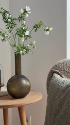 Vase Glas grün mit strukturierter Oberfläche